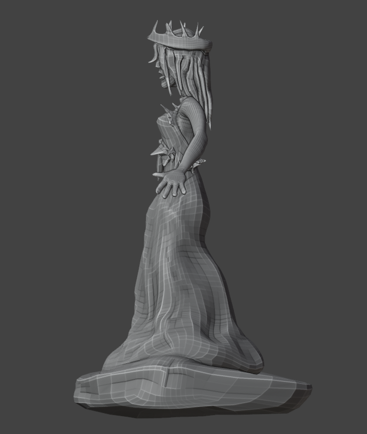 Queen model side view